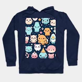 Cute colorful animals kittens cute pattern gift ideas Hoodie